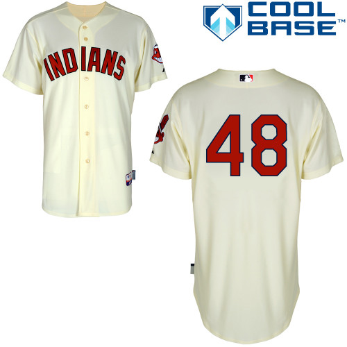 Scott Atchison #48 MLB Jersey-Cleveland Indians Men's Authentic Alternate 2 White Cool Base Baseball Jersey